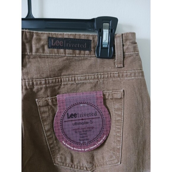 Vintage Lee Riveted Jeans Mid Rise Easy Fit Straight Leg Camel Size 6 NWT - Picture 8 of 10